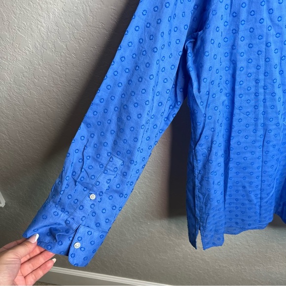 NWT Talbots Long Sleeve Blue Button Down Top - Picture 4 of 8